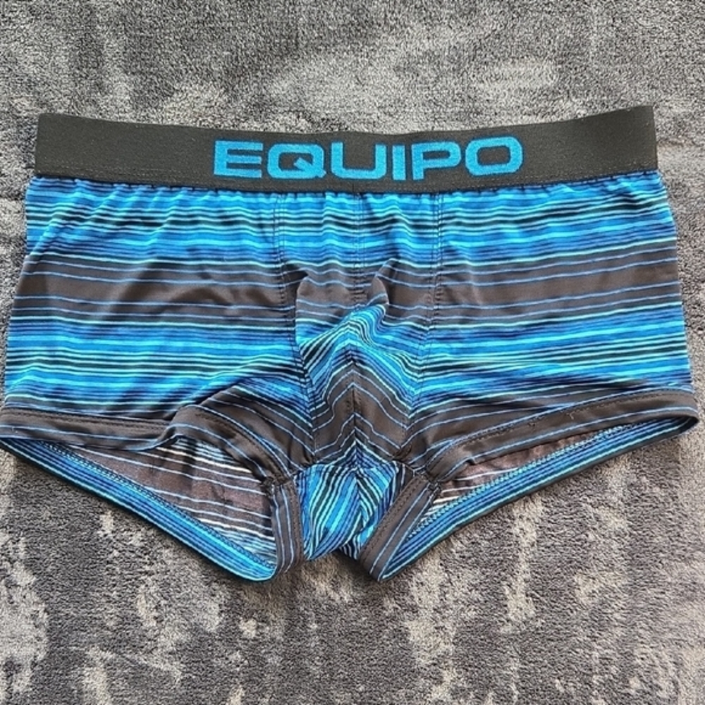 Blue and Black Boxer Briefs with Sporty Stripes